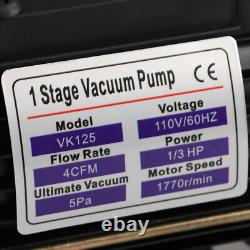 1/3 HP 4 CFM Air Vacuum Pump MANIFOLD GAUGE Set HVAC AC Refrigerant Kit