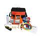 1/3 Hp 4cfm Single Stage Rotary Vane Air Vacuum Pump Manifold Gauge Set Kit