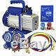 1/3 HP Air Vacuum Pump Combo HVAC Refrigeration KIT A/C 4CFM Manifold Gauge Set