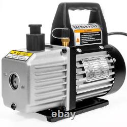 1/4 HP 3 CFM Air Vacuum Pump HVAC A/C Refrigerant Kit with AC Manifold Gauge Set
