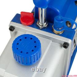 1/4HP 3.5CFM Air Vacuum Pump R134a AC Manifold Gauge Set Kit for R12 R22 R410a