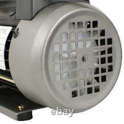 1/4HP 3.5CFM Rotary Vane Air Vacuum Pump & R134a AC Manifold Gauge Set US NEW