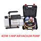 1/4hp 4cfm Air Vacuum Pump Manifold Gauge Set Hvac Ac Refrigerant Kit