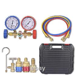 1/4HP 4CFM Air Vacuum Pump MANIFOLD GAUGE Set HVAC AC Refrigerant Kit