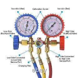 1/4HP 4CFM Air Vacuum Pump MANIFOLD GAUGE Set HVAC AC Refrigerant Kit