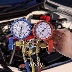 1/4HP 4CFM Air Vacuum Pump MANIFOLD GAUGE Set HVAC AC Refrigerant Kit