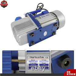 1 HP Single-Stage Rotary Vane HVAC Air Vacuum Pump With Oil Bottle 110V 9.6 CFM