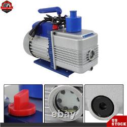 1 HP Single-Stage Rotary Vane HVAC Air Vacuum Pump With Oil Bottle 110V 9.6 CFM