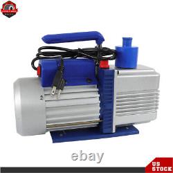 1 HP Single-Stage Rotary Vane HVAC Air Vacuum Pump With Oil Bottle 110V 9.6 CFM