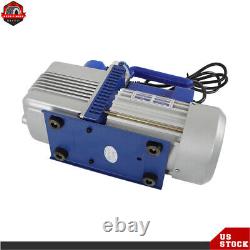 1 HP Single-Stage Rotary Vane HVAC Air Vacuum Pump With Oil Bottle 110V 9.6 CFM