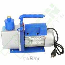 1 Stage 7 CFM 1/2 HP Blue Rotary Vane Deep Vacuum Pump HVAC AC Air tool Kit