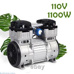 1100W 7CFM Compressor Head Small Air Mute Oilless Vacuum Pump Silent Air Pump US