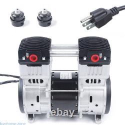 1100W 7CFM Compressor Head Small Air Mute Oilless Vacuum Pump Silent Air Pump US