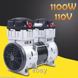 1100W 7CFM Compressor Head Small Air Mute Oilless Vacuum Pump Silent Air Pump US