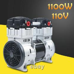 1100W 7CFM Oilless Vacuum Pump Industrial Air Compressor Oil Free Piston Pump