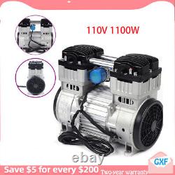 1100W 7CFM Small Air Mute Oilless Vacuum Pump Silent Air Pump Compressor Head