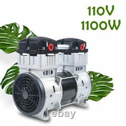 1100W Oilless Oil Free Piston High Flow Vacuum Air Pump -90.6kpa 200L/min 110V