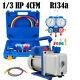 110v 1/3 Hp 4cfm Single Stage Air Vacuum Pump And R134a Ac Manifold Gauge Kit Us