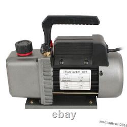 110V 1/4 HP 3.5 CFM Single Stage Air Vacuum Pump Set Air Conditioning Systems