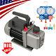 110v 1/4 Hp 3.5 Cfm Single Stage Air Vacuum Pump And R134a Ac Manifold Gauge A+