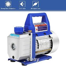 110V 3 CFM 1/4HP Single Stage Rotary Vane HVAC Air Vacuum Pump with Oil Bottl