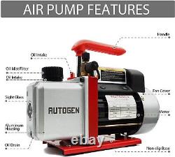 110V 4CFM 1/3HP Air Vacuum Pump HVAC R134a R12 R22 R502 A/C Manifold Gauge Set