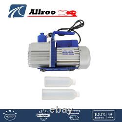 110V 9.6 CFM 1 HP Dual-Stage Rotary Vane HVAC Air Vacuum Pump