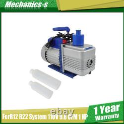 110V 9.6 CFM 1 HP Dual-Stage Rotary Vane HVAC Air Vacuum Pump