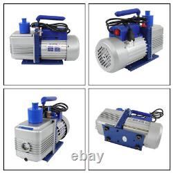 110V 9.6 CFM 1 HP Dual-Stage Rotary Vane HVAC Air Vacuum Pump