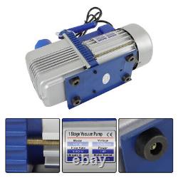 110V 9.6 CFM 1 HP Dual-Stage Rotary Vane HVAC Air Vacuum Pump