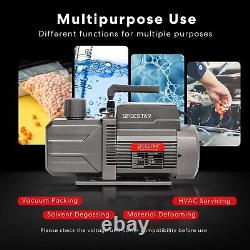 110V 9.6 CFM 1 HP Dual-Stage Rotary Vane HVAC Air Vacuum Pump for R12 R22 R134a