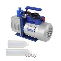 110V 9.6 CFM 1 HP HVAC Air Vacuum Pump Single Stage Rotary Vane With Oil Bottle