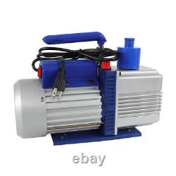 110V 9.6 CFM 1 HP HVAC Air Vacuum Pump Single Stage Rotary Vane With Oil Bottle