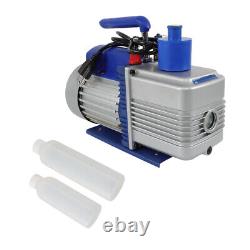 110V 9.6 CFM 1 HP HVAC Air Vacuum Pump Single Stage Rotary Vane With Oil Bottle