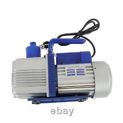 110V 9.6 CFM 1 HP HVAC Air Vacuum Pump Single Stage Rotary Vane With Oil Bottle