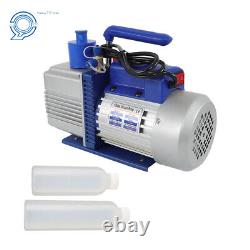 110V 9.6 CFM 1HP Air Vacuum Pump Single Stage Rotary Vane HVAC & Oil Bottles