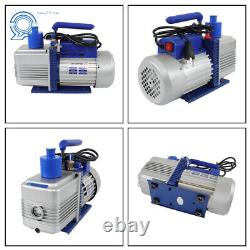 110V 9.6 CFM 1HP Air Vacuum Pump Single Stage Rotary Vane HVAC & Oil Bottles