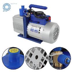 110V 9.6 CFM 1HP Air Vacuum Pump Single Stage Rotary Vane HVAC & Oil Bottles