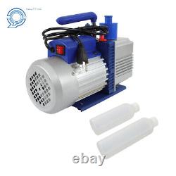 110V 9.6 CFM 1HP Air Vacuum Pump Single Stage Rotary Vane HVAC & Oil Bottles