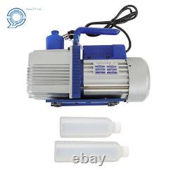 110V 9.6 CFM 1HP Air Vacuum Pump Single Stage Rotary Vane HVAC & Oil Bottles