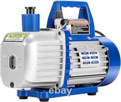 110V 9.6CFM 1HP Dual Stage Rotary Vane Vacuum Pump Air Conditioner Refrigerant