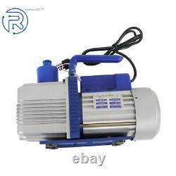 110V Dual-Stage Rotary Vane HVAC 9.6 CFM 1 HP Air Vacuum Pump with Oil Bottle