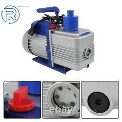 110V Dual-Stage Rotary Vane HVAC 9.6 CFM 1 HP Air Vacuum Pump with Oil Bottle