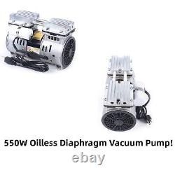 110V Oilless Vacuum Pump Oil Free Air Compressor Piston Compressor Pump 67 L/min