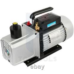 12CFM 1HP Vacuum Pump Dual Stage Rotary Vane Deep HVAC Refrigeration Air Tool