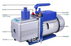 2-Stage 12CFM Rotary Vane Vacuum Pump 1HP 110V for Refrigerator Air Condition