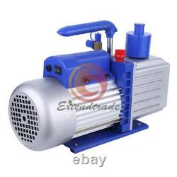 2-Stage 12CFM Rotary Vane Vacuum Pump for Refrigerator Air Conditioning 1HP 110V