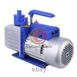 2-Stage 12CFM Rotary Vane Vacuum Pump for Refrigerator Air Conditioning 1HP 110V