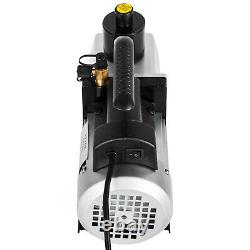 2 Stage 5 CFM Rotary Vane Vacuum Pump 1/2HP HVAC AC Refrigerant Air Conditioning