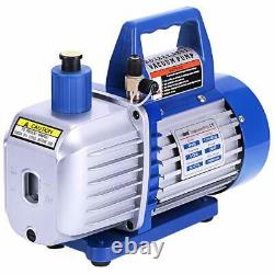 2 Stage 5CFM Rotary Vane Vacuum Pump 1 /2HP HVAC AC Refrigerant Air Conditioning